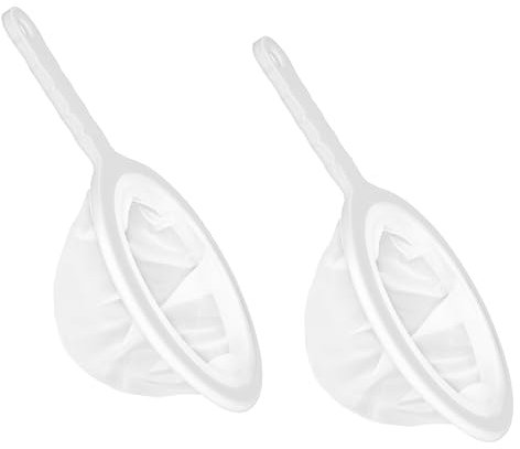 Tenbrachian 2 Pcs Colador de Tela de Cocina, Colador de Malla de Nailon Fino Ultrafino, Coladores de Telas con Asa, Tamiz Coladores Fino de Malla 100 y 300 para Jugo Leche Té Yogur