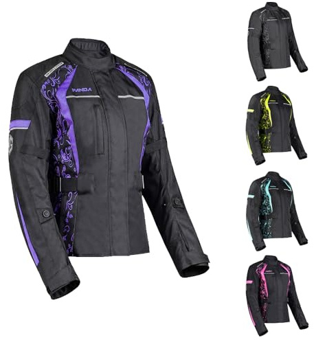 PANDA CYCLE GEAR Motorcycle Jacket for Women Enduro Dual Sports All Season Motorbike Touring Armored Biker's Riding Jackets (US, Alpha, Large, Regular, Regular, PURPLE)