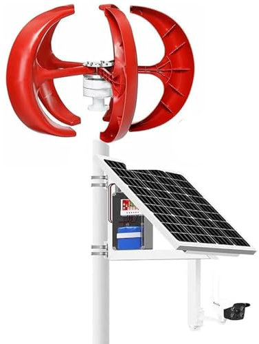 ZenSeFarin Generador de turbina de energía eólica Vertical, 3000W 4000W 5000W 12V 24V 48V Breeze Start Solar Solar +Levitación magnética Axis Generador de turbinas eólicas Generador,3000W-24V