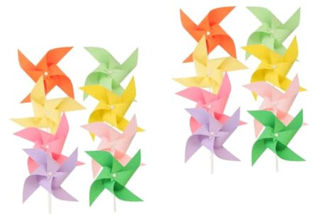Abaodam 24piezas Juguetes De Molinos De Viento para Decoración Al Aire Molinos De Mano Adorables para Actividad De Graffiti Mixtos