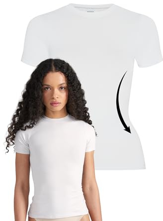 Style & Republic Damen Figurbetont Kurzarm T-Shirt aus Baumwolle– Weiches Atmungsaktiv Rundhals sportoberteil- Activewear für Damen, Gym Running Yoga- Sportstop Sommer Fitnesswear-Hellgrau-M