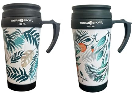 Genérico Termo de Cafe Para Llevar 2uds, Taza Termica de 400ml, Vaso Termico de Doble Pared, Termo Hermetico para Cafe o Te Ideal para Coche, Vasos Termicos para Café Frio y Caliente,Termos para Café