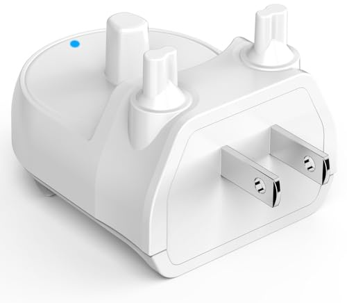 Charger for Oral-B Electric Toothbrush, Compatible with Oral-B io4/io5/io6, Genius 8000/9000, Pro 1000/2000/3000/5000, 3709/3728/3756 | Direct Plug-in Waterproof Outlet Charger Base Hygienic White