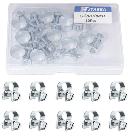 JTAREA 13-15MM Mini Collier de Serrage pour Tuyau Réglables Collier Durite Essence Colliers de Serrages Metallique pour Conduite de Carburant Tuyau D'échappement