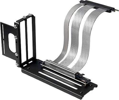 ConnBull Riser-kabel PCIE 5.0 med vertikal GPU-monteringsfäste på 3 platser, förlängningskabel för grafikkort GPU Gen 5, PCI-E 16X 128GB/s, kompatibel med PCIE 4.0 och WRX80/90E, RTX4090/5090