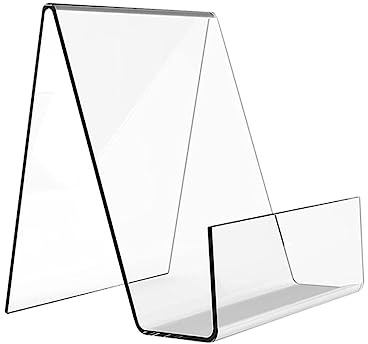 UTHCLO 2 Pezzi Supporto Acrilico Espositore Tavolo Antiscivolo per Libri e Documenti Scaffale Protettivo per Ufficio e Casa Design e Stabile