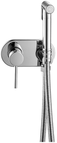 Hot and Cold Bidet Sprayer Kit, Concealed Wall Mount Toilet Sprayer Set with Mixer Valve, Handheld Shattaf Shower Douche Muslim Bidet, 150 cm Hose, Chrome-Plated Alloy Bathroom Spraying Set