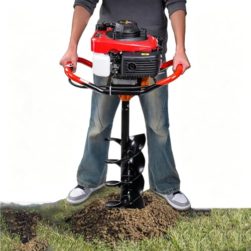 DDZJTPP Scavatore a Coclea, Scavatrice per Pali Pesanti, Mototrivella Scoppio,Trivella Terreno,Motore 4 Tempi/Recinzioni/Excavazione Fori/Piantagione Olivi,Scavaggio Rapido 6cm
