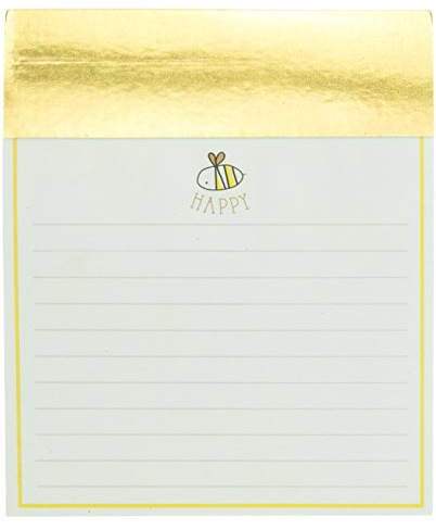 Graphique de France Bee Happy Jotter Notepad in Gold 4.5 x 5.5 x 1
