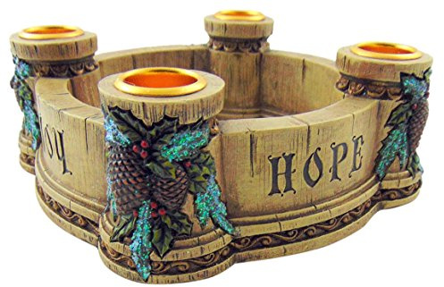Christian Brands Joy, Faith, Love, Hope Advent Wreath Candle Holder (Single Unit/NC726)