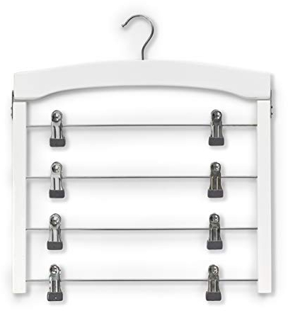 Zeller 17162 Mehrfach-Rockbügel, Buche/Metall verchromt, 1 Stück, Weiß