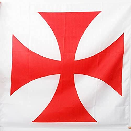 AZ FLAG Bandiera Templari Ordine del Tempio 90x90 cm Poliestere 100D Asola | Uso interno ed esterno bandiera decorativa gonfalone baussant doppie cuciture e bordi rinforzati con guaina per asta