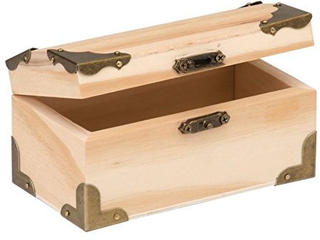 GLOREX 6 2003 351 baúl del Tesoro de Madera, Natural, 12 x 6, 5 x 6 cm