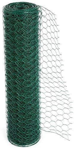 Garden Mile® Chicken Wire Mesh Rabbit Animal Fence Green PVC Coated Steel Metal Garden Netting Fencing 10m x 0.9m x 25mm- Hole Size: 25mm