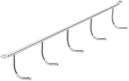Gedotec Design Hakenleiste Küchenhelfer für Küchenutensilien in Nische - Küche & Bad | Halter Metall Chrom poliert | Küchenleiste mit 5 Haken | MADE IN GERMANY | 1 Stück - Aufhänger für Decken-Montage