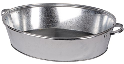 Nature by Kolibri Zinc Tub Garden Tub with 2 Handles as Mini Pond Plant Bowl Champagne Cooler / Beer Cooler 27 Litres