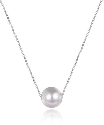 VONALA 925 Sterling Silber Single Perle Choker Halskette für Damen Mädchen 6mm/ 8mm Süßwasser Zuchtperle Perlen Halsband Ketten Hochzeit Brautjungfer Jahrestag Geschenk