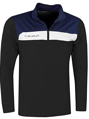 Stuburt Golf SBTOP1122 Mens Evolve Extreme Half Zip Mid Layer Thermal & Breathable Sports Golf Top Jacket Coat, Black, Medium