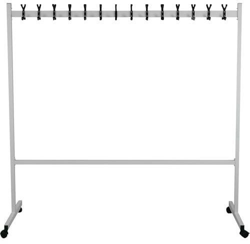 eurokraft Basic | Mobiler Garderobenständer | HxT 1700 x 550 mm, 2 x 14 Haken