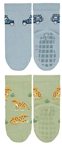 Sterntaler Baby-Jungen Doppelpack Jeep+Leo ABS Söckchen, hellblau, 20