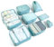 BillyBath Set di organizer viaggio, borsa per scarpe e scarpe,packing cubes organizer valigia,organizer valigia viaggio per (8 pezzi, blu-verde) 013
