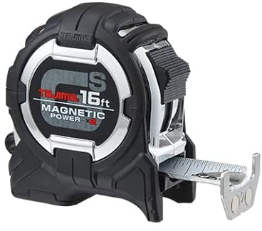 TAJIMA GS-SC16BW - Misuratore a nastro con clip compatibile e doppia alimentazione magnetica, 4,9 x 2,5 cm