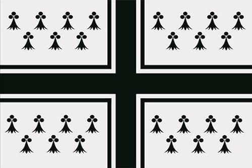 U24 Drapeau de la Bretagne Marine - Qualité supérieure - 20 x 30 cm