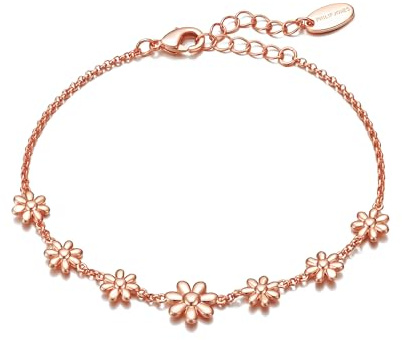 Philip Jones Rose Gold Plated Daisy Bracelet
