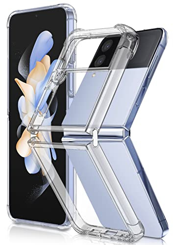 NEWZEROL Cover Kompatibel für Samsung Galaxy Z Flip 4 5G Hülle | [Mit Anti-Fall-Metallscharnier] [TPU-Rand + PC-Rückseite] [Unterstützt Kabelloses Aufladen] [Nicht Vergilbend]