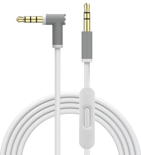 Toxaoii Replacement Audio Cable Cord Wire with in-line Microphone and Control Compatible with Beats Solo 2/Solo 3/Studio 3/Pro/Detox/Wireless/Mixr/Executive/Pill Headphones (White)