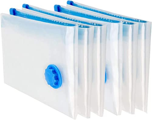 Orion Stationery Best House Space Saver Bags Vacuum Storage Bags - Save 80% More Storage Space - Air Tight, Reusable, Double Zip Seal & Leak Valve (Pack of 5) (80 X 110 CM), Transparent