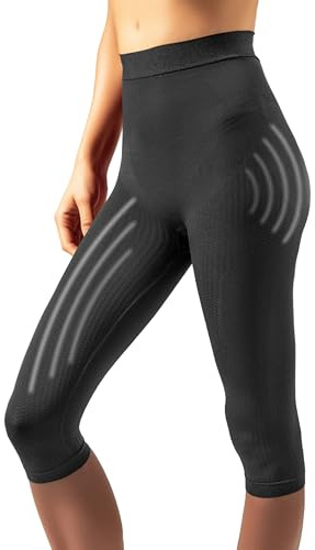 SLIMCELL Gambetti Leggins Anticellulite Donna Snellente Capri - Guaina Contenitiva Donna, Pantaloncini Anticellulite, Leggins Drenanti, Intimo Modellante Senza Cuciture, Shapewear - Made in Italy