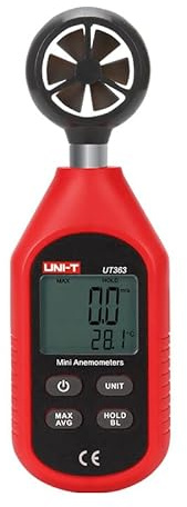 UNI-T Uni-trend Hygrometer UT363 UT363BT : Mini Handheld Anemometer With Bluetooth Digital Wind Anemometers Speed Measurement Temperature Tester.(UT363)