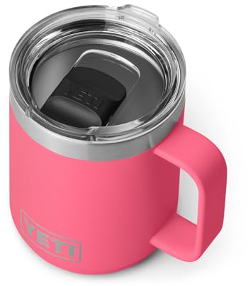 YETI Rambler Tasse empilable isotherme en acier inoxydable avec couvercle MagSlider, 295 ml, rose tropical