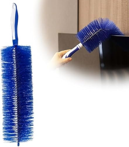 Flexible Fan Dusting Brush, Bendable Fan Duster- Multifunctional Microfiber Fan Dusting Brush, Fan Cleaning Brush, Fan Dusting Brush (1*Blue)