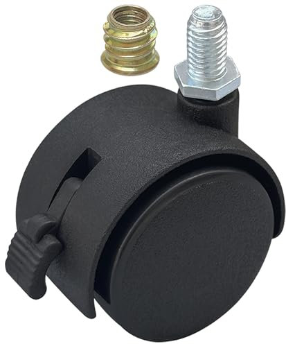 8 PCS Nylon Swivel Caster Wheels,50mm Diameter Furniture Casters with Brakes