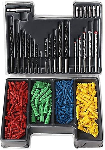 Ensemble de forets, ensemble de forets au cobalt, Jeu de forets 300pcs foret de perceuse à bois construction perceuse vis d'expansion avec coffret en plastique