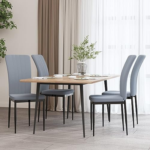 Sufrk Esszimmerstühle 4 STK. Hellgrau Samt Dining Chair Drehsessel Sessel Schminktisch