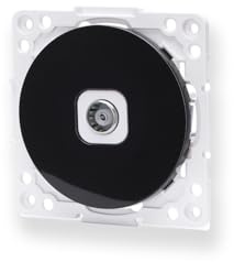 Adattatore TV 1 via, compatibile con prese tedesche e francesi, colore nero, ideale per collegare dispositivi video.
