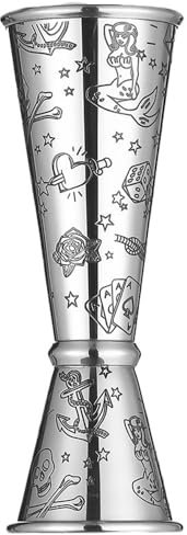 CHFYIJYHM Jigger in Stile Giapponese, Jigger for Cocktail Doppio in Acciaio Inossidabile, for un'efficiente erogazione di Cocktail, Aspetto Lucido, Facile Pulizia(Mermaid Imagery)