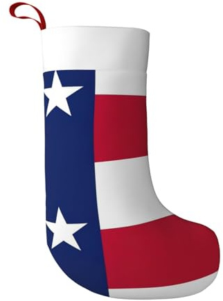 BREAUX Texas-Staatsflagge Weihnachtsstrümpfe, ultraweiche Samt-Weihnachtsstrümpfe, Kamindekoration, 45 cm
