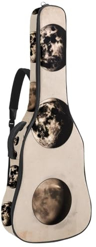 Rote Herbst-Ahornblätter, gepolsterte Gitarrentasche, schützende Akustikgitarre, Gigbag für E-Bass, Konzertgitarre, Multicolor 08, 42.9x16.9x4.7 in, Lässiger Tagesrucksack