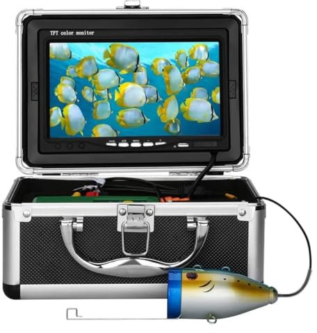 TsoLay 7 Zoll Eisangeln Fischfinder, Professionelle Unterwasser-Angel-Kamera-Kit mit HD 1000TVL wasserdicht kältebeständig 30 Pcs Lampe, 15M/30M/50M Kabellänge, für EIS, See und Boot Angeln