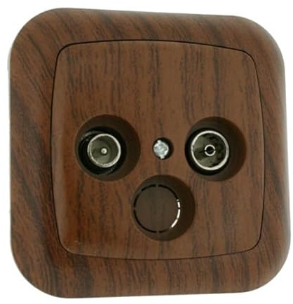 Base empotrable para Antena de TV y Radio, Fabricada en Madera, Ideal para instalaciones en hogares y Oficina.