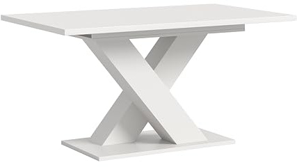 xonox.home - Esstisch Motion 2-TLG. Set 150x76x90 cm in weiß - Wohnzimmertisch Speisetisch Holztisch Auszugstisch Küchentisch - funktional Pflegeleichte Oberfläche