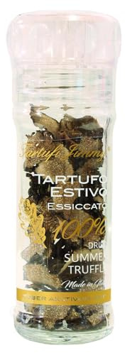 Truffe d’Été Séchée en Tranches avec Moulin | Truffe Naturelle Sans Additifs | Idéale pour Pâtes, Œufs, Viandes | Élégance et Praticité | Produit en Italie