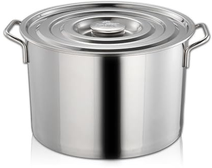 Genérico Olla Grande para Sopa de Doble Oreja: batería de Cocina Compatible con inducción con Tapa, 25 x 25 cm; Ideal para Aceite, Sopa, salmuera, Fideos y arroz: Alta Capacidad, diseño Duradero.