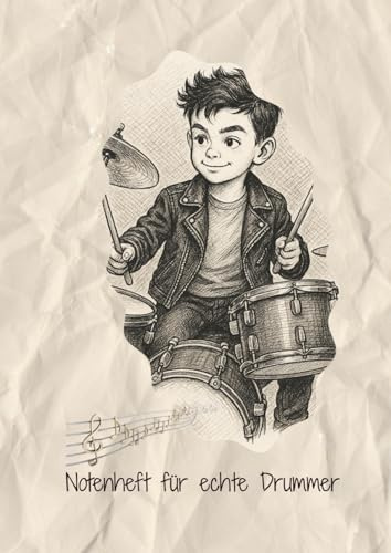 Notenheft für echte Drummer: Schlagzeug Notenheft für Kinder , für die Schule oder den Musikunterricht, extra groß 120 Seiten A4