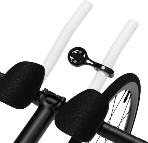 Bike AeroBar GPS Computer Mount for Garmin Edge Explore, Aluminum Bicycle GPS Mounts for 22.2mm TT Handlebar, Flashlight and Action Camera Install, Compatible with Bryton, Wahoo, and CATEYE Black