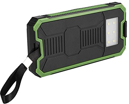 Eacam 20000mAh Gran Capacidad Dual Caso de Energía Solar USB Kit de Bricolaje para Charger Power Bank, Carga Rápida, Adecuado para Deporte, Viajes (Verde)